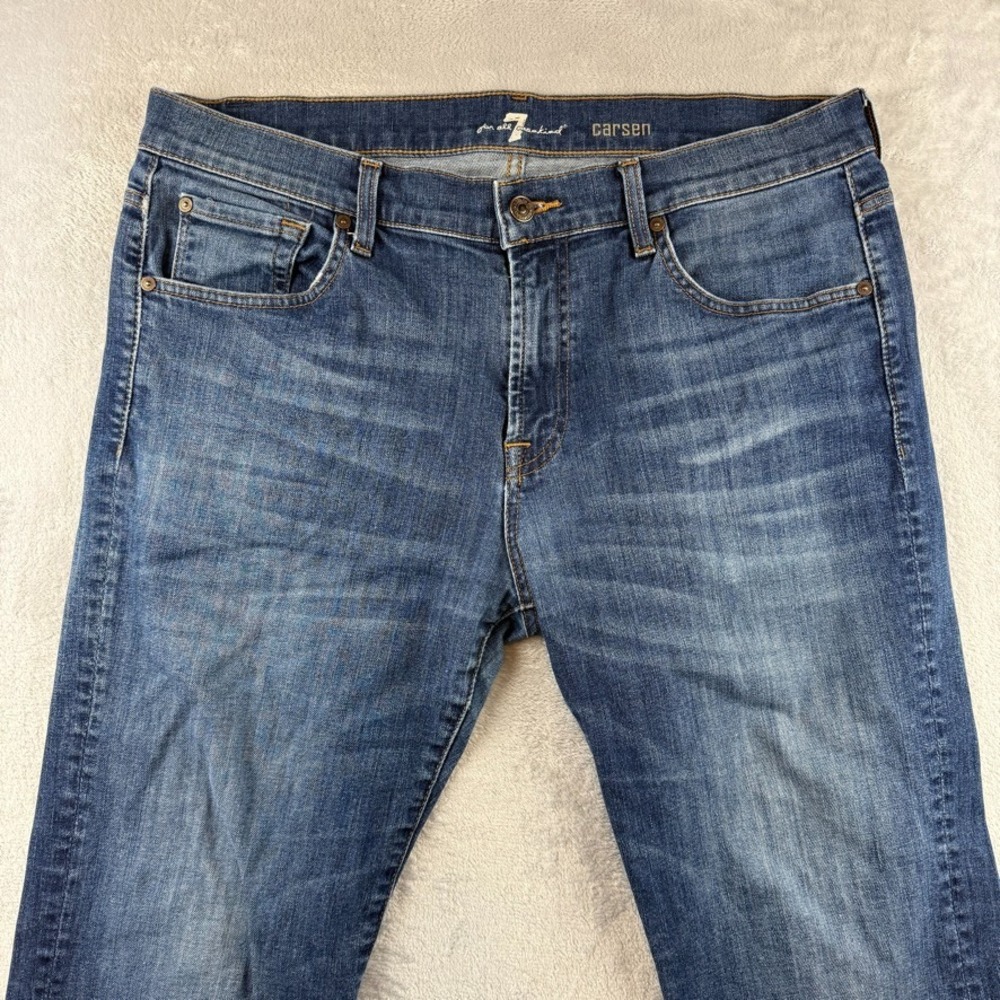 7 For All Mankind Jeans Men 36x28 Blue Carsen Slim Straight Dark Wash Denim